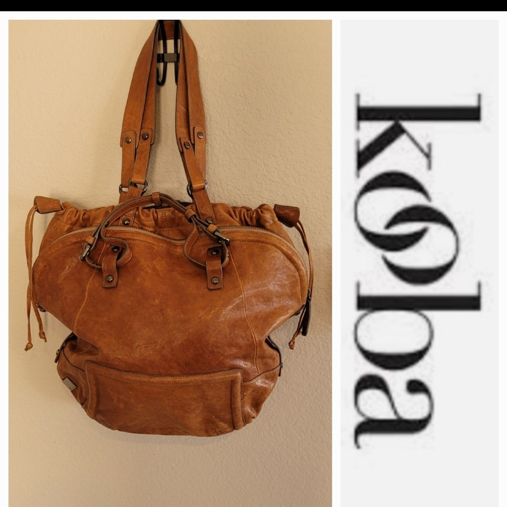 Kooba Tan Leather Shoulder Bag